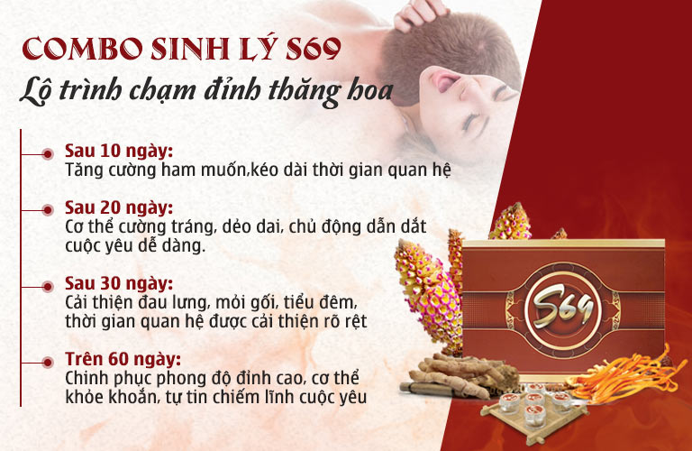 Lộ trình chạm đỉnh thăng hoa của combo sinh lý S69