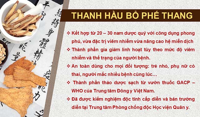 Ưu điểm vượt trội của Thanh hầu bổ phế thang Ưu điểm vượt trội của Thanh hầu bổ phế thang