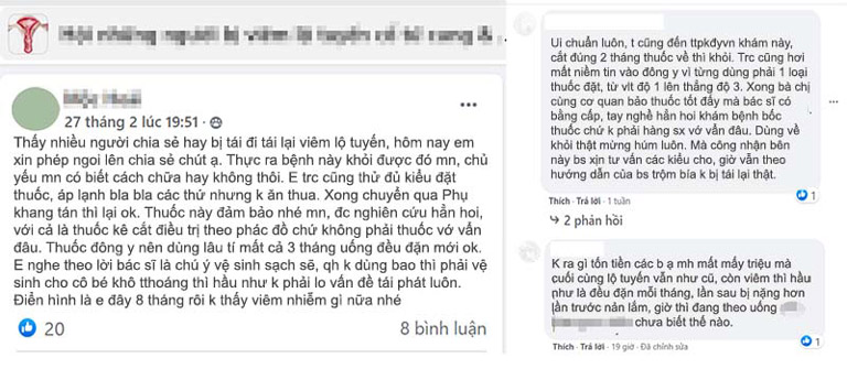 Bệnh nhân phản hồi về Phụ Khang Tán trên Facebook