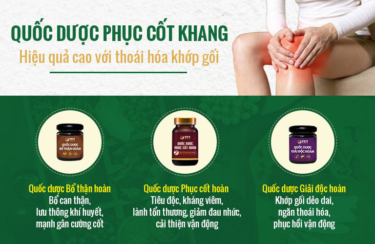 Quốc dược Phục cốt khang sức mạnh 3 trogn 1 điều trị dứt điểm thoái hóa khớp gối