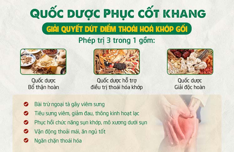 3 nhóm thuốc phối hợp giải quyết dứt điểm thoái hoá khớp gối