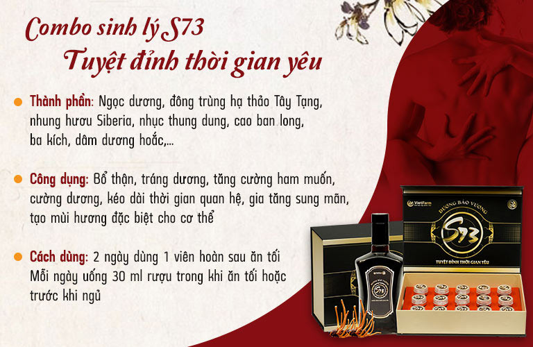 Thành phần, công dụng và cách sử dụng combo sinh lý S73