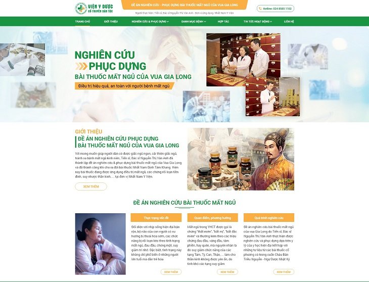 Website đề án nghiên cứu - phục dựng bài thuốc mất ngủ của Vua Gia Long