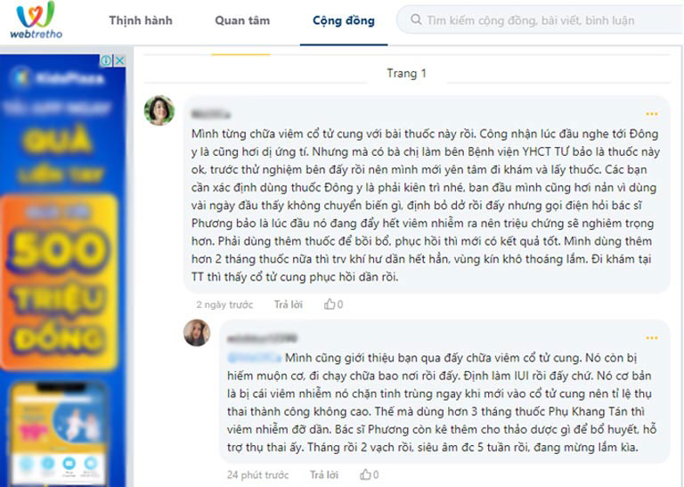 Phụ Khang Tán chữa viêm lộ tuyến cổ tử cung