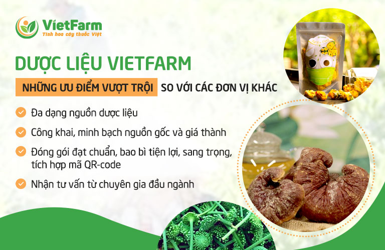 Dược liệu Vietfarm sở hữu nhiều ưu điểm vượt trội