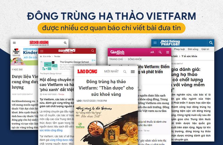 Đông trùng hạ thảo Vietfarm xuất hiện trên các mặt báo uy tín