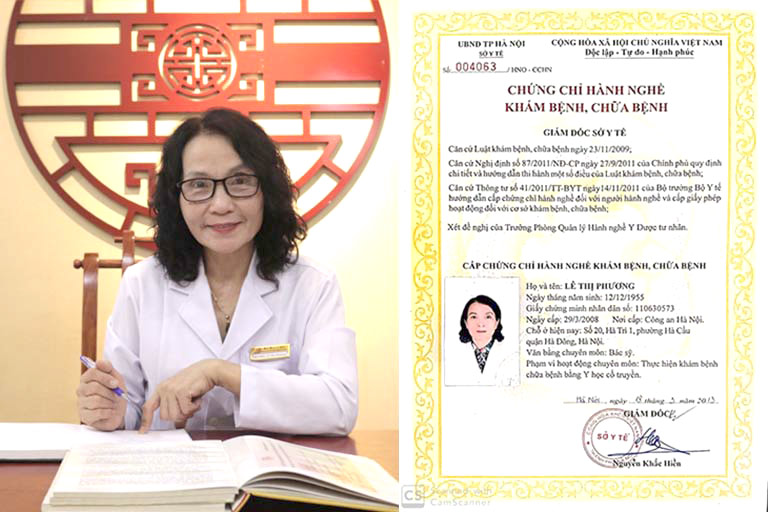 Chứng chỉ hành nghề của Bác sĩ Lê Phương