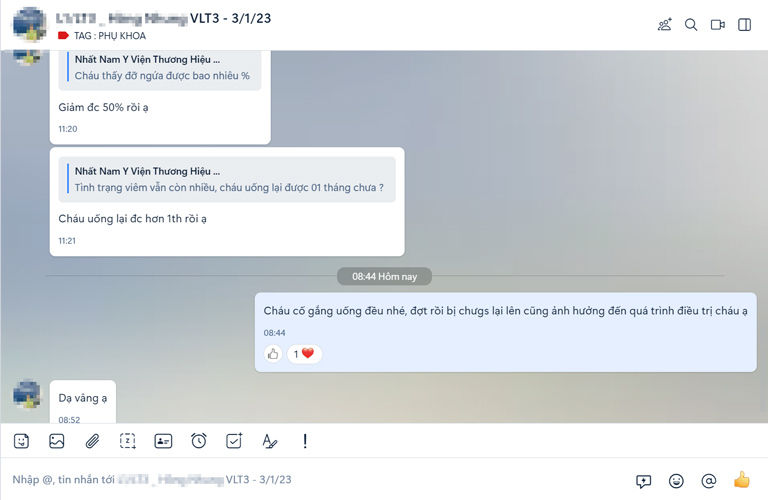 Khách hàng HN chia sẻ tình trạng bệnh lý đã thuyên giảm rõ rệt chỉ sau 1 tháng dùng Phụ Khang Tán